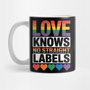 Love Knows No Straight Labels LGBT Gay Ally Queer Pride Mug